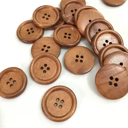 25PCs DIY Retro natural color wooden buttons 30 mm  DIY sewing clothes button for craft scrapbooking sewing  7NK185