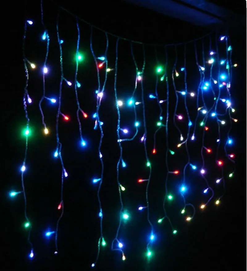 16ft 5M 200LED Icicle ม่านไฟ Led String หิมะคริสต์มาสโคมไฟ F/Xmas Wedding Party ตกแต่ง Garland 220V 9สี