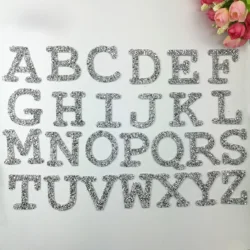 1PC Rhinestone English Alphabet Letter applique Silver Embroidered Iron On Patch For Clothing Badge Paste For Clothes Bag shoes