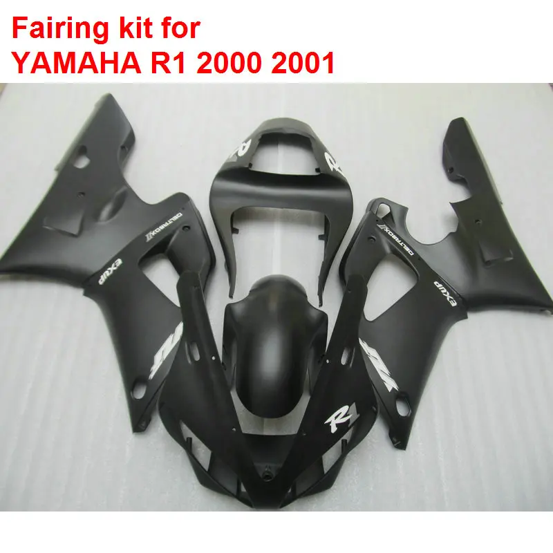 Matte black Aftermarket body parts for Yamaha fairings YZF R1 00 01 motorcycle fairing kit YZFR1 2000 2001 BA12