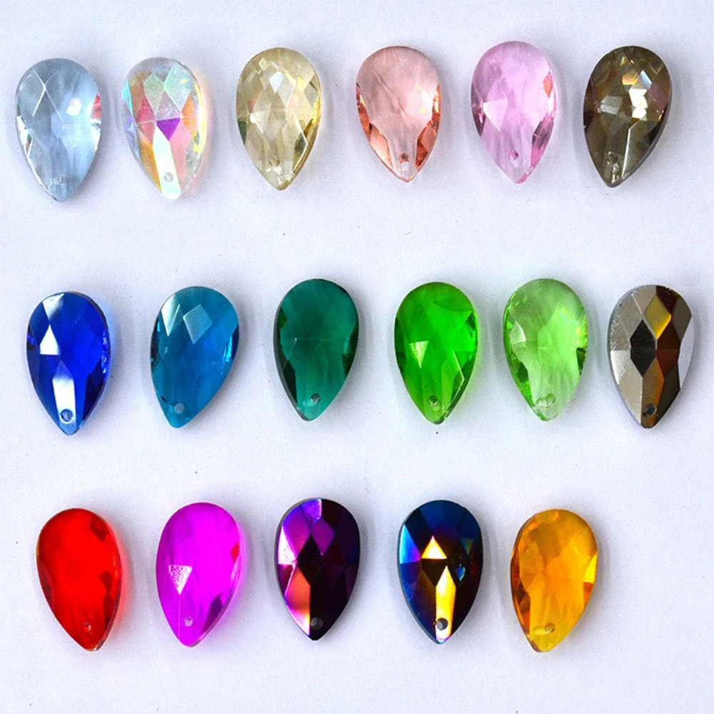 Crystal Beads 38mm Chandelier Prisms Colored K9 Crystal Tear Drop Suncatchers Hanging for Chandelier Party Wedding Decoration