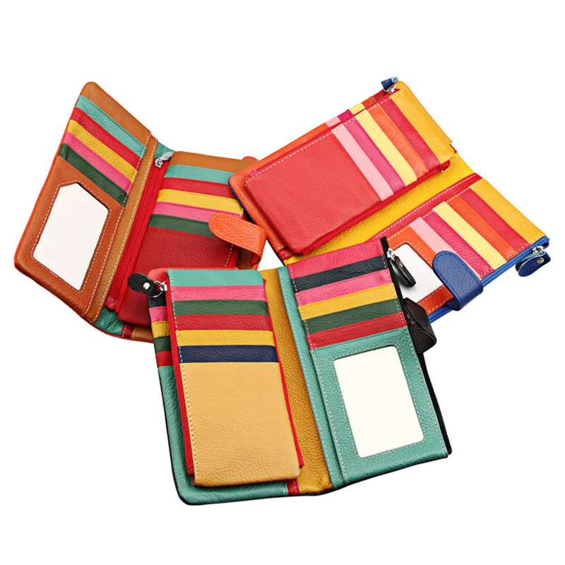 High-grade Soft Real Cow Leather Wallet Long Women Clutch bag Wallets Lady Genuine Leather Credit Card Holder Coin Purse 2023
