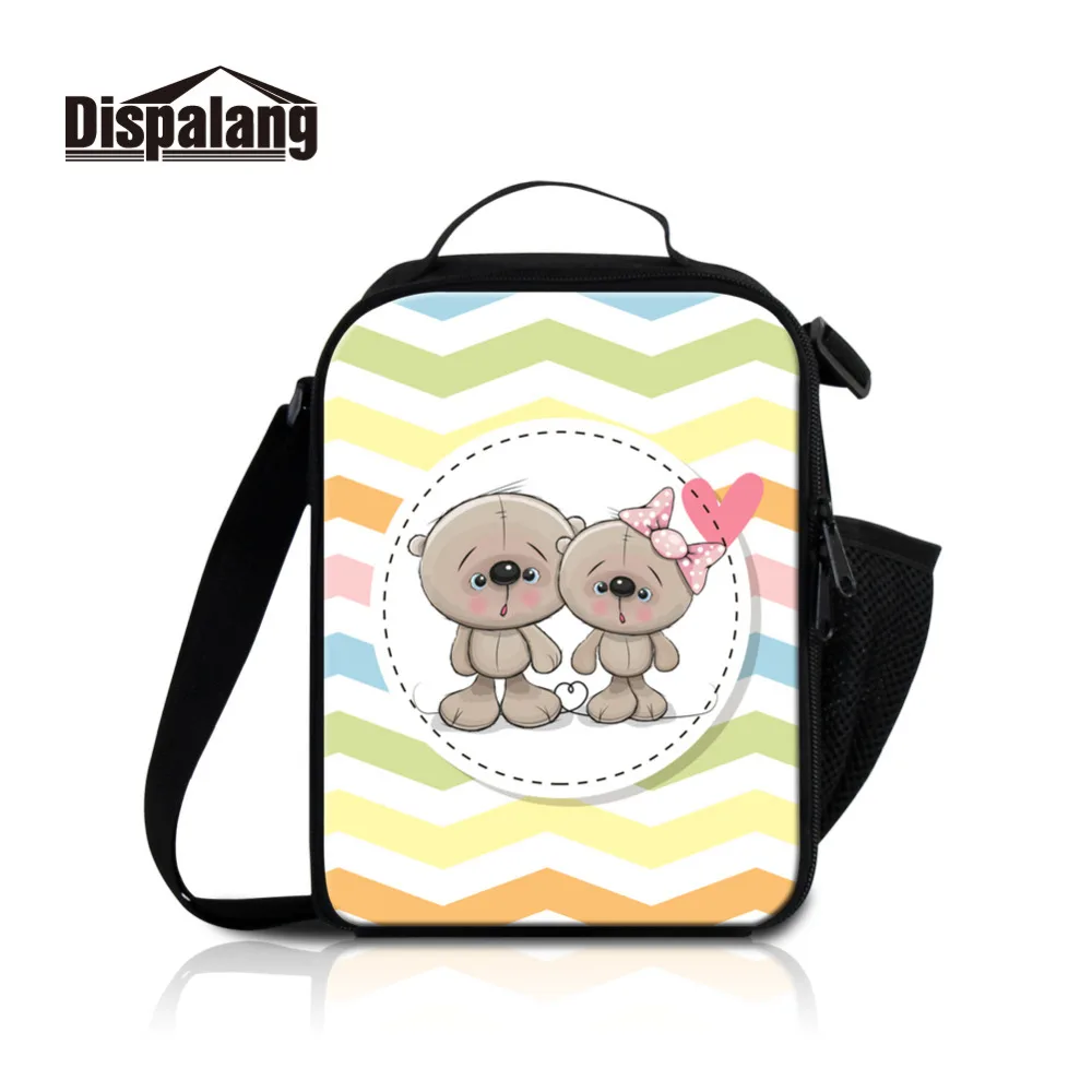 

Dispalang Lover Cooler Lunch Bag Kids Lunch Box For Baby Boys Girls Cartoon Bear Print School Thermal Insulated Pinic Food Box