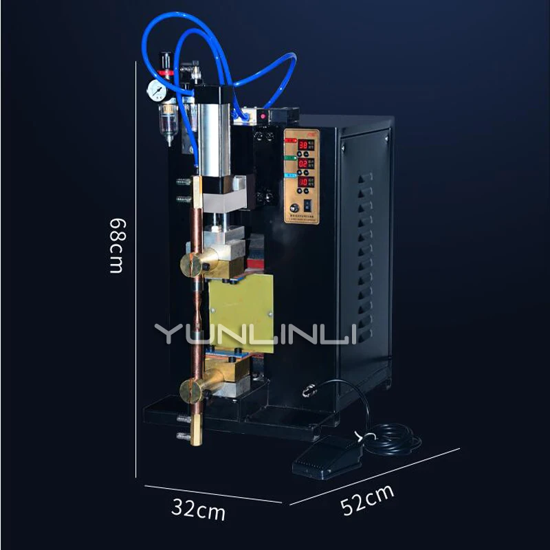 Soldador de ponto de pulso display digital máquina de solda de pulso pneumático ponto/bumbum soldador multi-cilindro soldador DTN-16