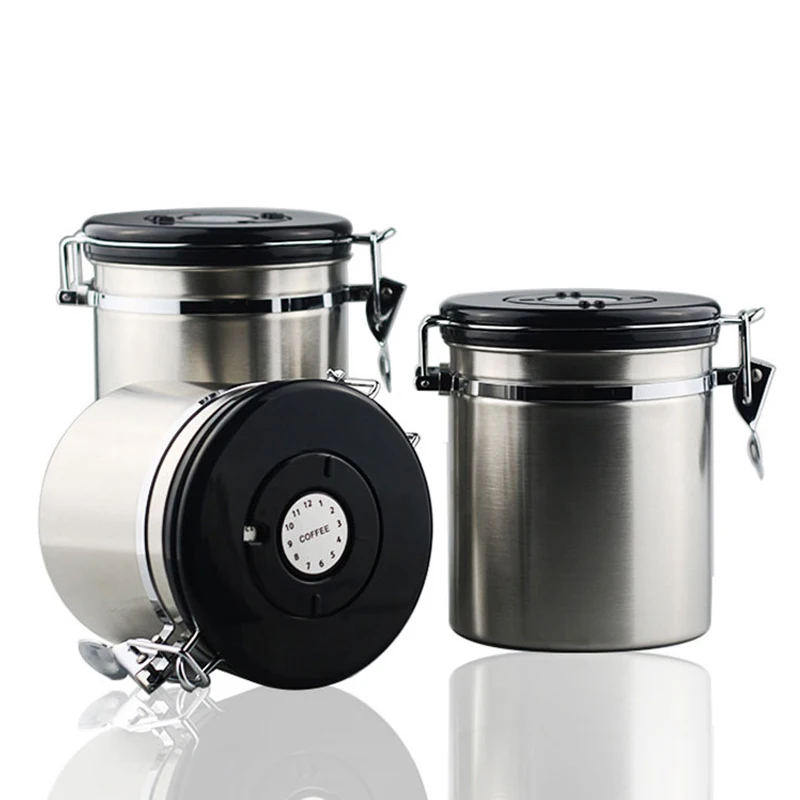 Coffee Canister Airtight Coffee Container Stainless Steel Coffee Bean Storage Container with Scoop Coffee Canister Tea Cereal