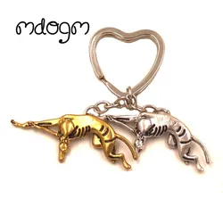 New Cute Greyhound Dog Animal Retro Purse Handbag Metal Pendant Keychain For Bag Car Women Men Key Ring Love Jewelry K139