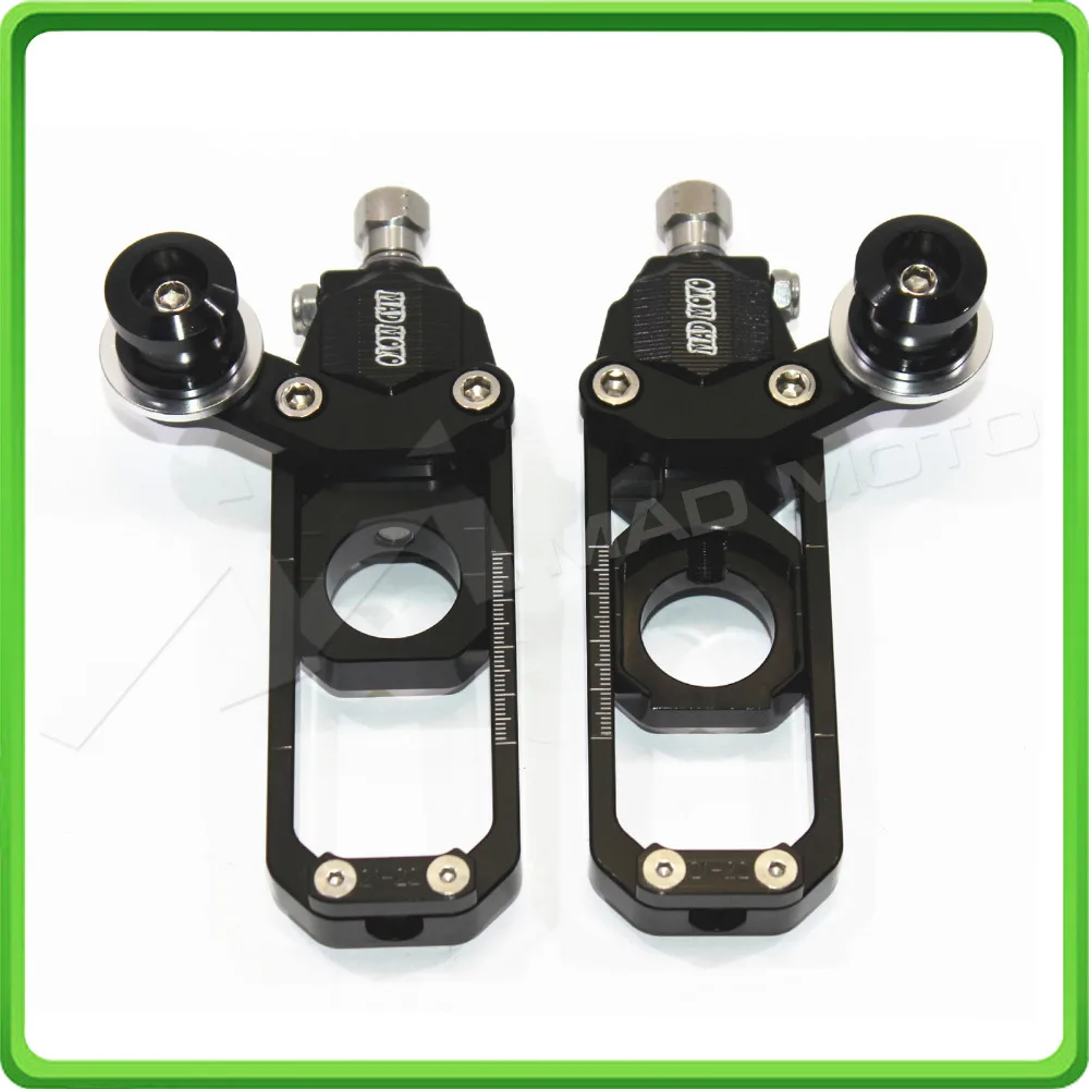 

Motorcycle Chain Tensioner Adjuster with paddock bobbins kit for Kawasaki ninja ZX10R ZX-10R 2011 2012 2013 2014 2015 Black