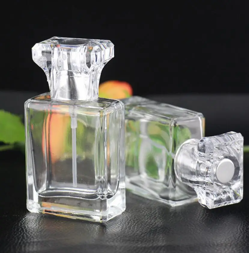 Wholesale 100pcs/lot 30ML Fashion Portable Transparent Glass Perfume Bottle With Atomizer For Travel