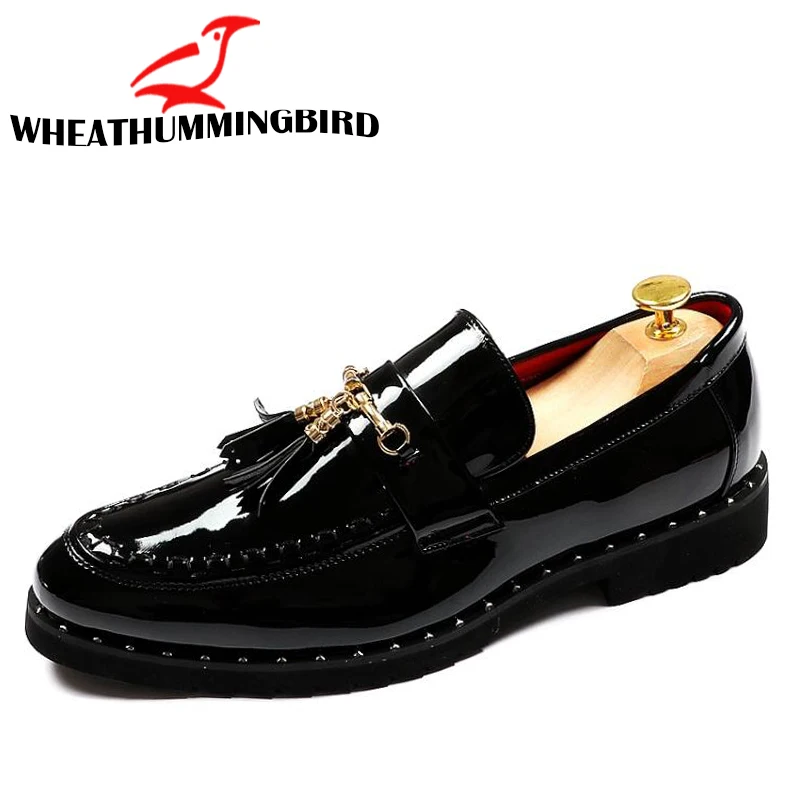 New oxford Black white italian tassel business Wedding men leather formal dress flats designer Moccasins Loafers shoes LH-61