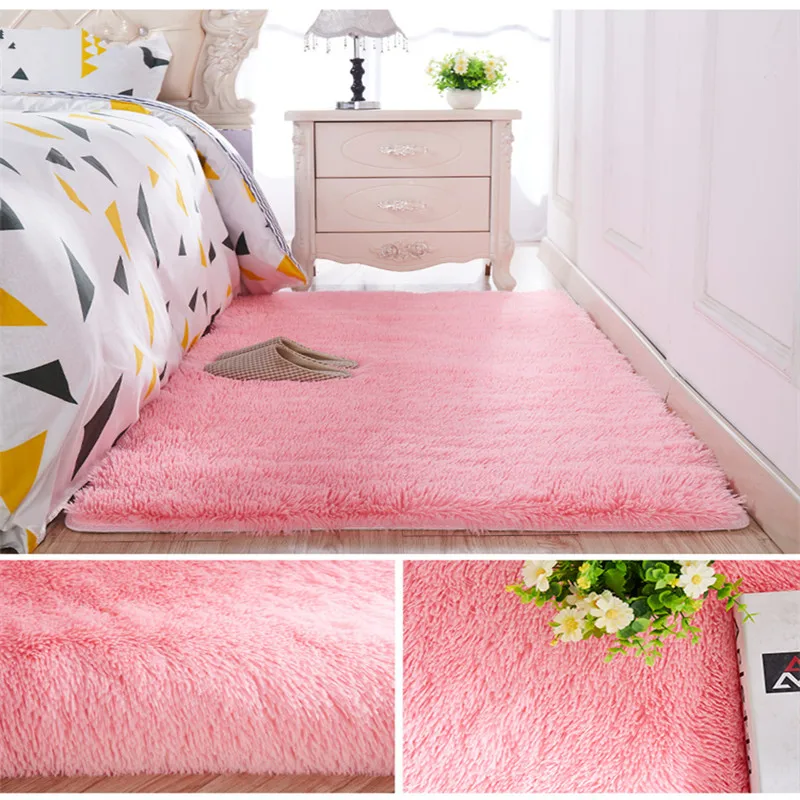 Top selling long hair Thickened washed silk hair non-slip carpet living room coffee table blanket bedroom rugs  bedside mat