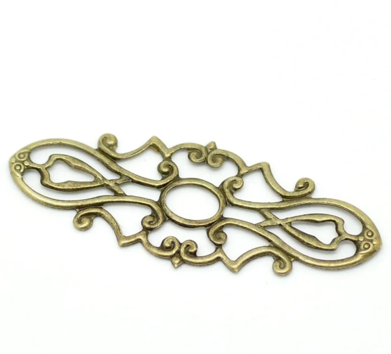 

DoreenBeads 200PCs Antique Bronze Filigree Wraps Connectors Embellishments Findings 3.8x1.5cm (B18677), yiwu