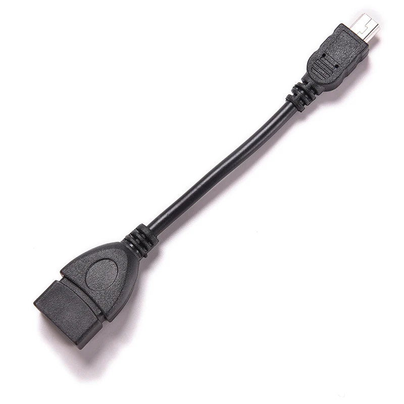 Black New 5pin Mini USB Male To USB 2.0 Type A Female OTG Host Adapter Cable OTG Cable For Cellphone Tablet MP3 MP4 Camera 10cm