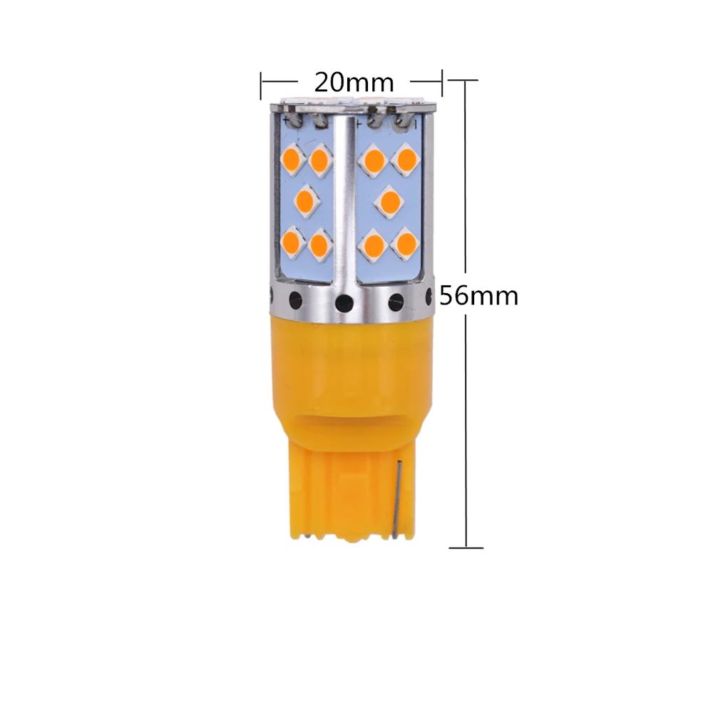 YSY 4PCS T20 W21W 7440 3030 35 SMD NO Error Canbus No hyper flash Car Reverse Backup Stop Lights Rear Turn Signal Lights 2800Lm