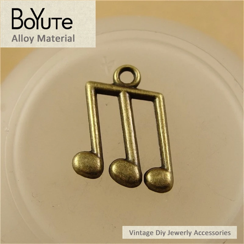 BoYuTe (50 Pieces/Lot) 14*21MM Vintage Accessories Parts Alloy Antique Bronze Music Operator Pendant Diy for Jewelry Makings