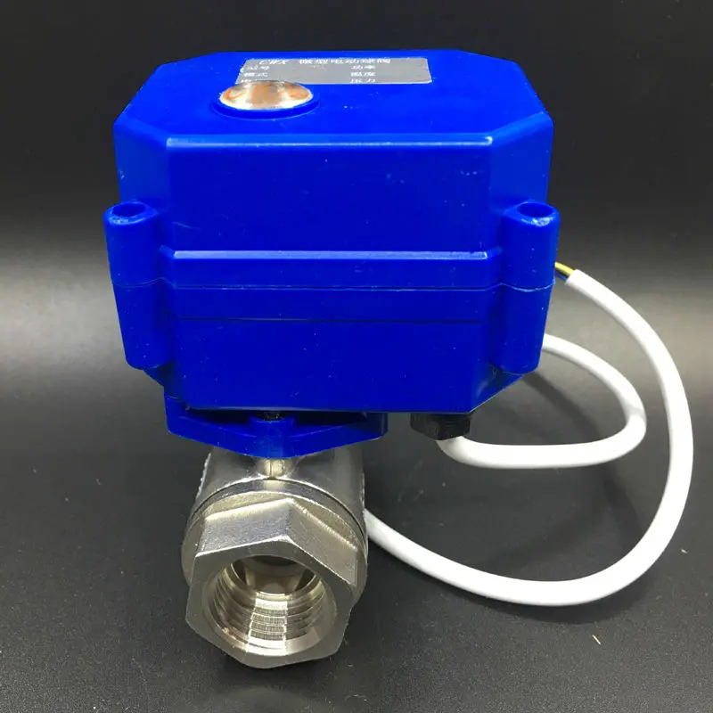 DC12V Mini Electric Water Valve Stainless Steel BSP 1/2'' DN15 2 Way Motor Operated Valve Fast Open/Close CE certified