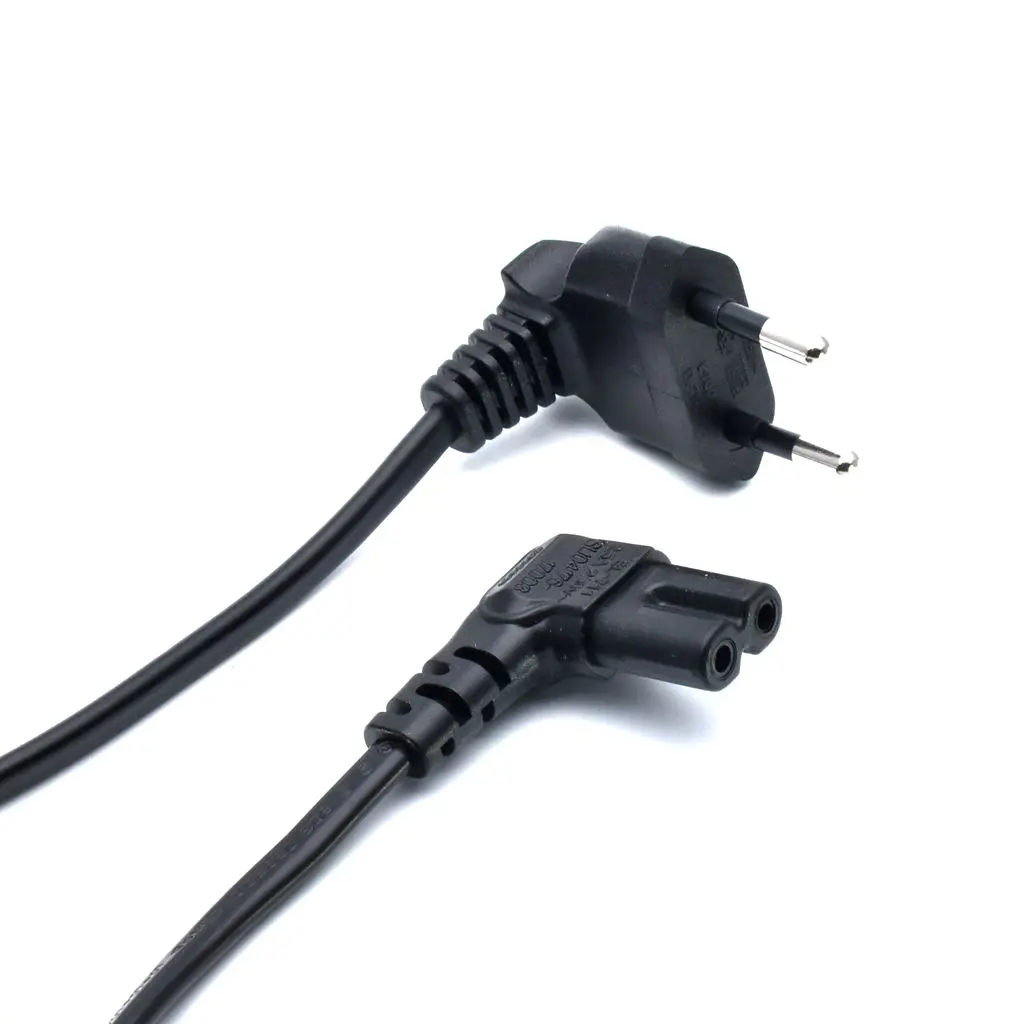 EU 2pin Plug Elbow Angled to IEC 60320 C7  Power Cable for samsung Philips Sony LED TV 300cm