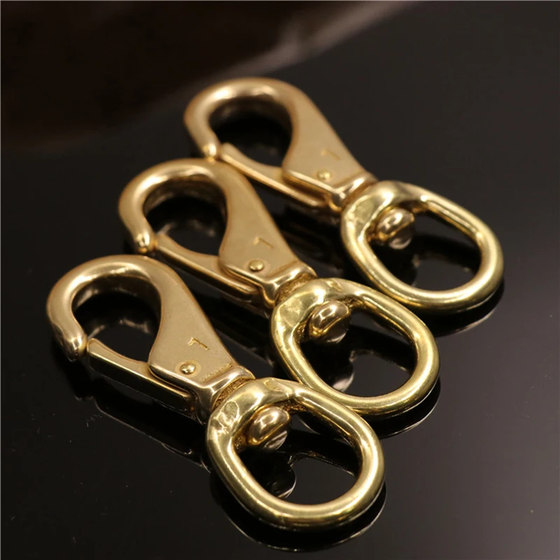 Solid Brass Swivel Eye Snap Hook Multi-use Boat Hook Fob Clip Horse Gear Marine Pet Rope Clips 6/8\