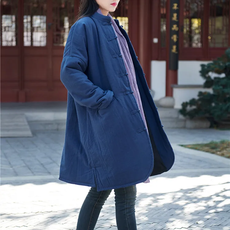 

New arrival female Cotton linen parkas Women's Garment Originally Restored Coat Thickened Soft outwear High quality winter tops