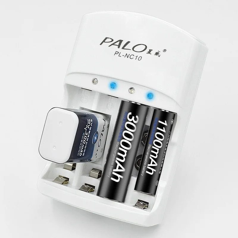 

PALO 4 Slots Smart Battery Charger for AA / AAA 9V Ni-MH Ni-CD Rechargeable Batteries