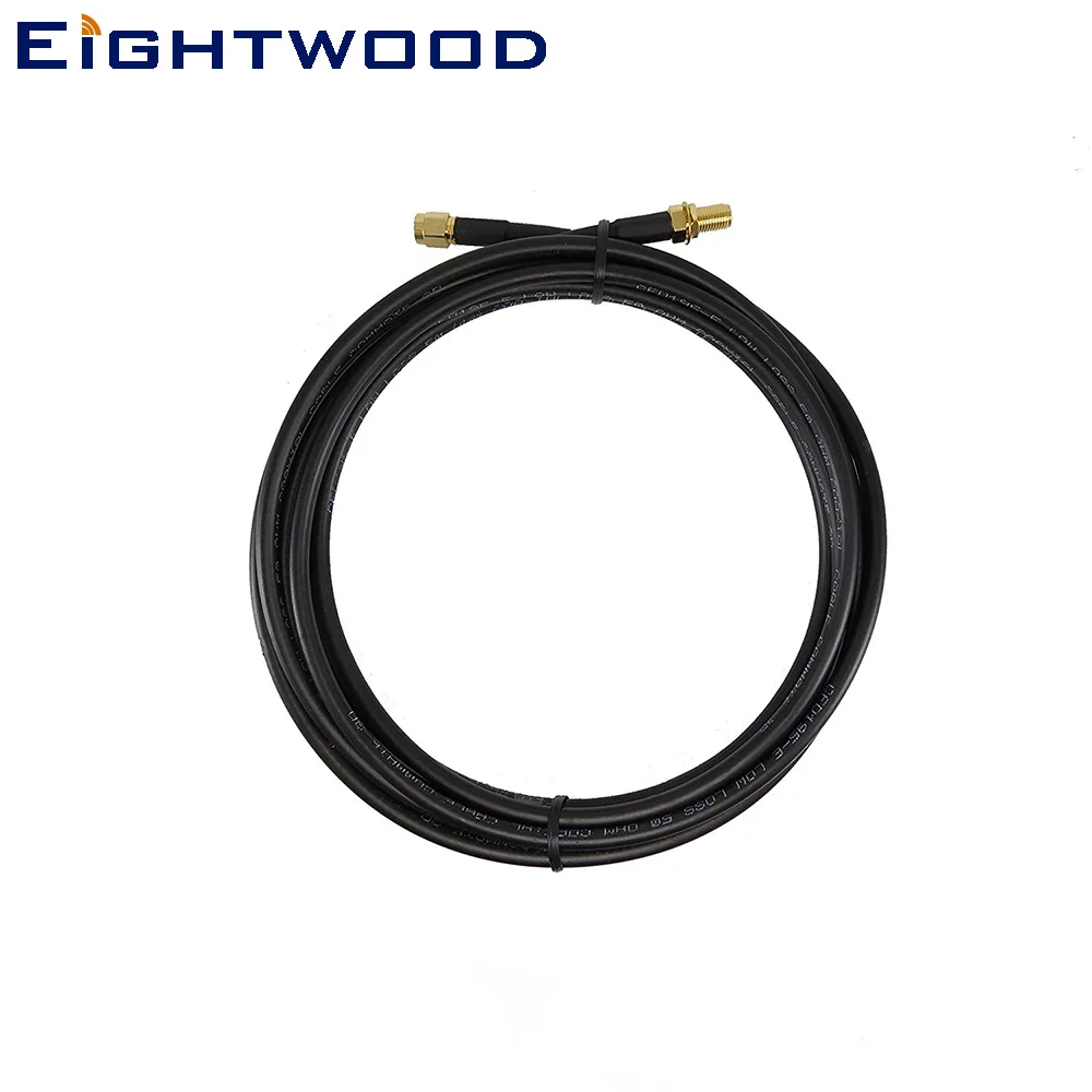 

Eightwood 16ft Low-Loss Coaxial Cable (50Ohm)-SMA Male to SMA Female - Antenna Lead Extender for 3G/4G/LTE/Ham/ADS-B/GPS