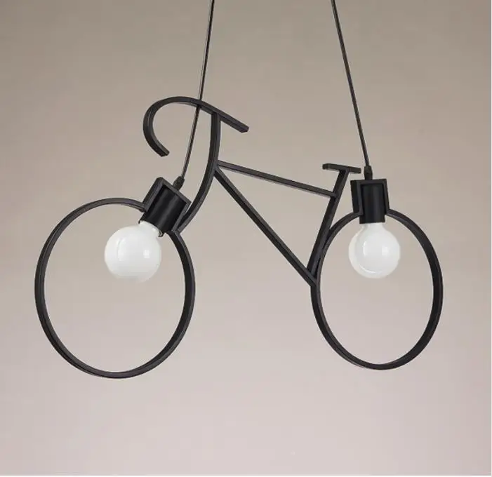 

Vintage Chandelier Iron Bicycle personality Creative Pendant Lamp E27 110V- 240V LED Edison Lamp Holder House/Dining Hall Light