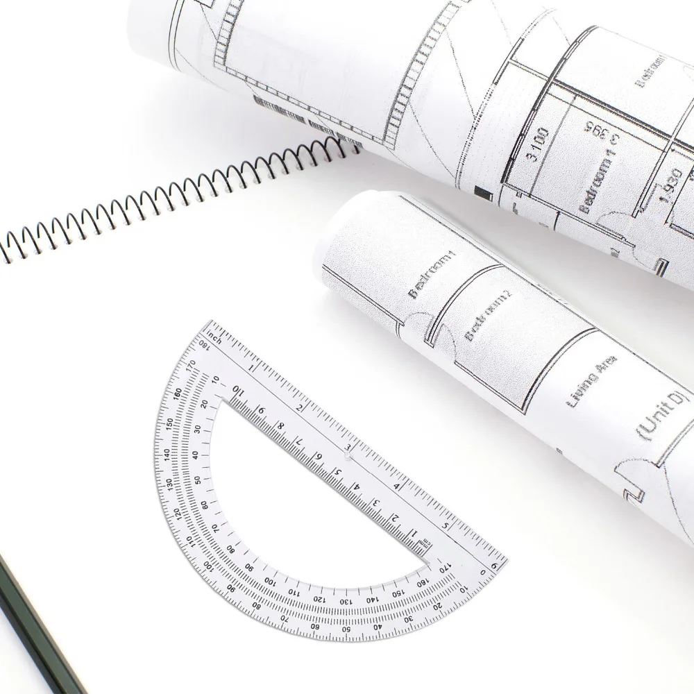 30 stuks Plastic Gradenbogen 180 Graden Gradenboog, 6 Inches, Clear