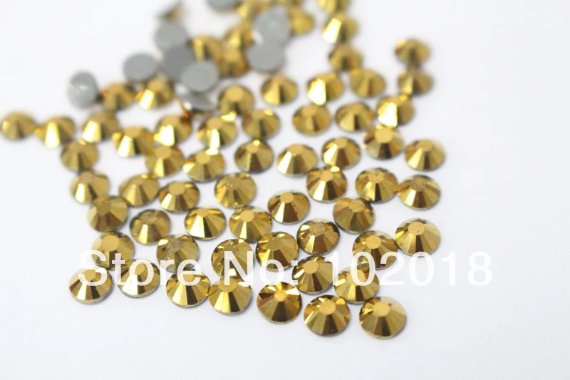 2014 New! Hot sale highest quality HOT FIX DMC rhinestones Copy swarov 2038 ss30/6mm Aurum Strass crystal Beads for Sewing