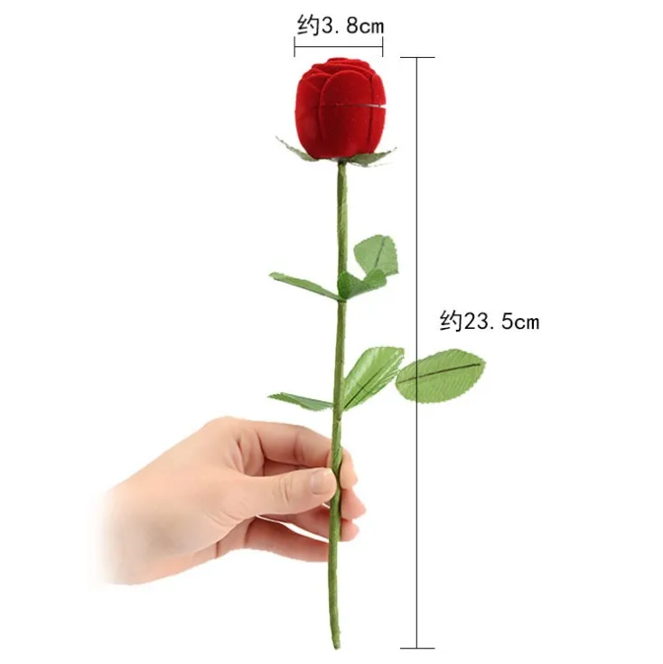 Plush Rose Flower Ring Box Surprise Gift Plush Plant Toys DIY Wedding Party Props Magic Tricks Decoration YH1794