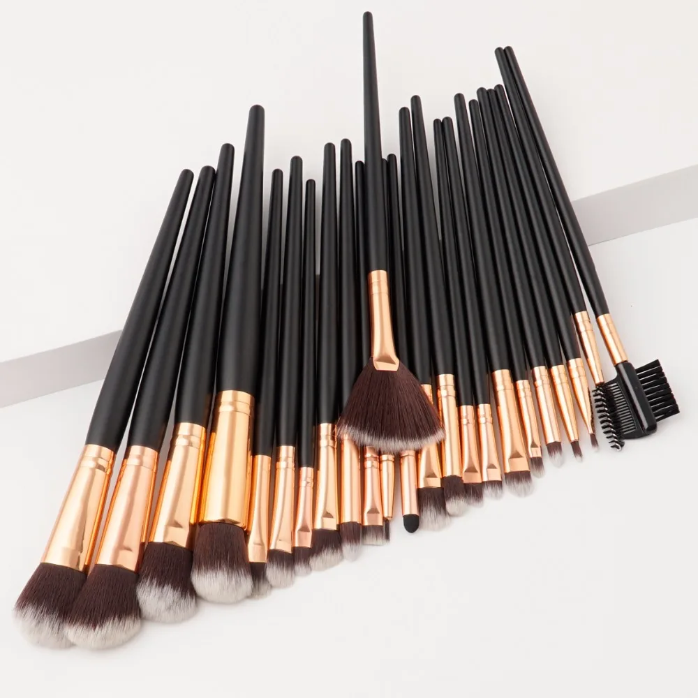 

Beauty Make up Brush Set 24pcs Large Foundation Concealer Brush Fan Kabuki Blush Brush for Eye Powder Eyeliner Eyeshadow Eyelash