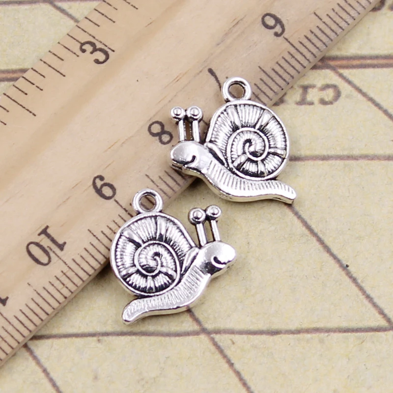 10pcs Charms Garden Snail 16x18mm Tibetan Bronze Silver Color Pendants Antique Jewelry Making DIY Handmade Craft