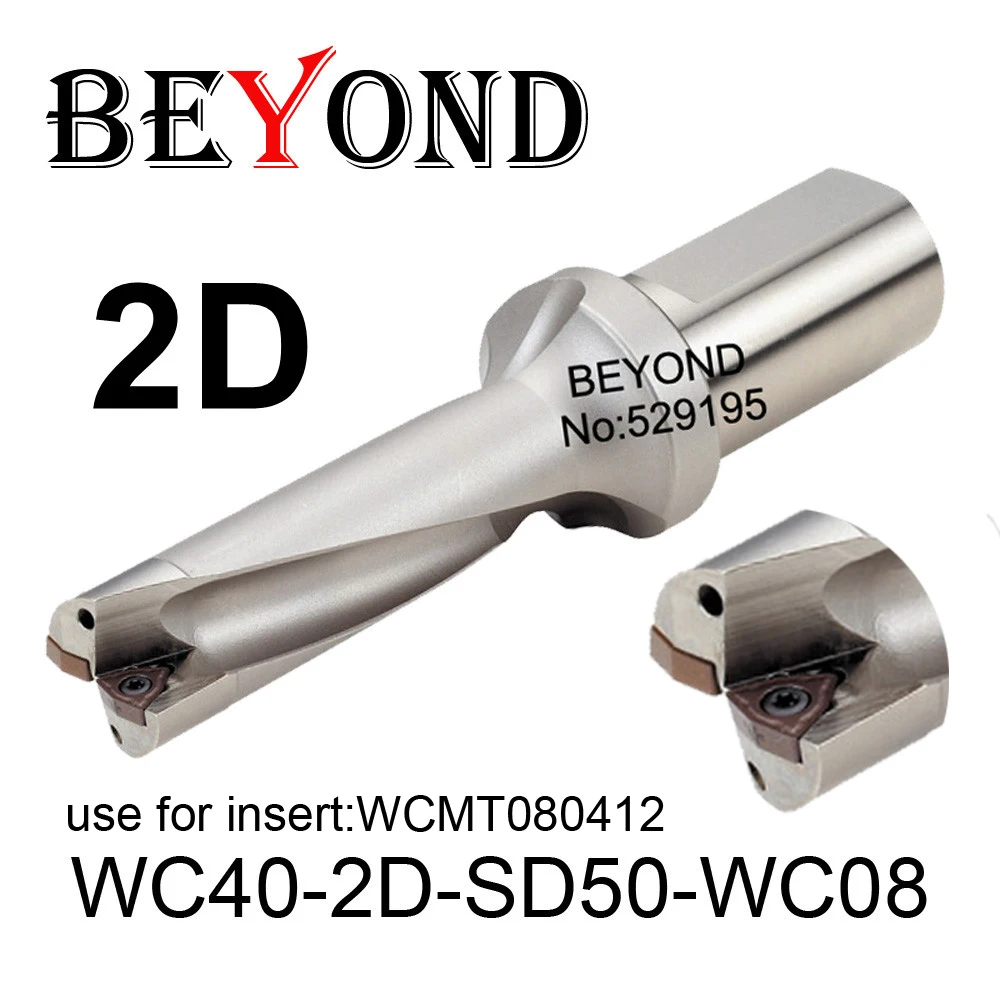 

BEYOND WC 2D 50mm WC40-2D-SD50-WC08 U Drilling Drill Bit use Insert WCMT WCMT080412 Indexable Carbide Inserts Lathe CNC Tools