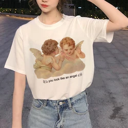 New Harajuku Angel Funny T Shirt Women Ullzang Aesthetic Kawaii T-shirt 90s Graphic Cartoon Tshirt Korean Style Top Tees Female