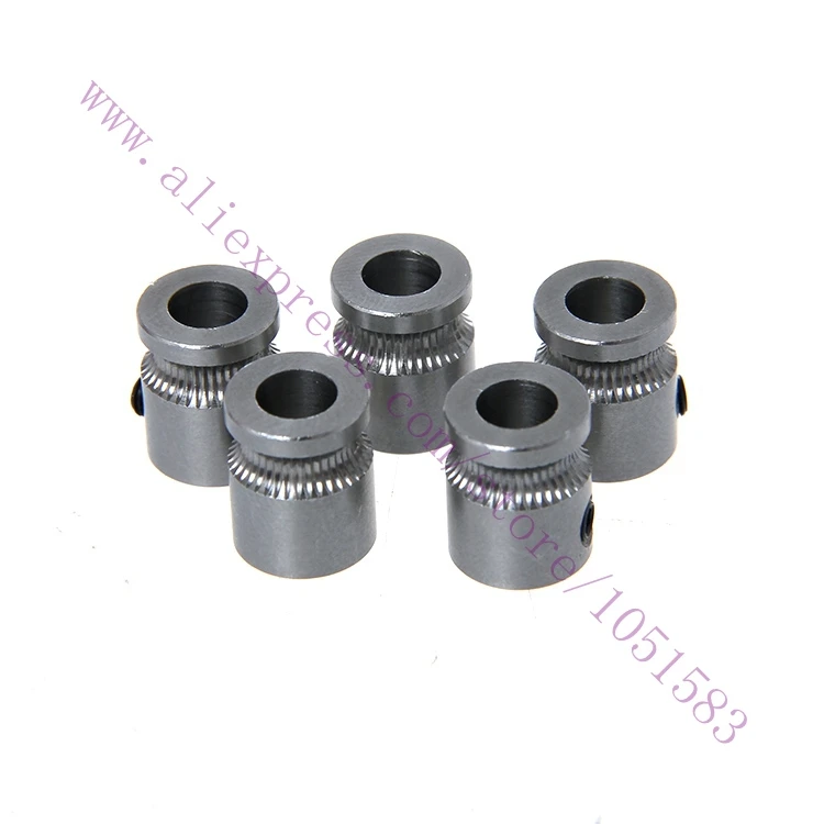 5PCS Newest ID 5mm OD 9mm MK8 stainless steel extrusion gear For Reprap MK 3d printer 1.75/3.0mm filament