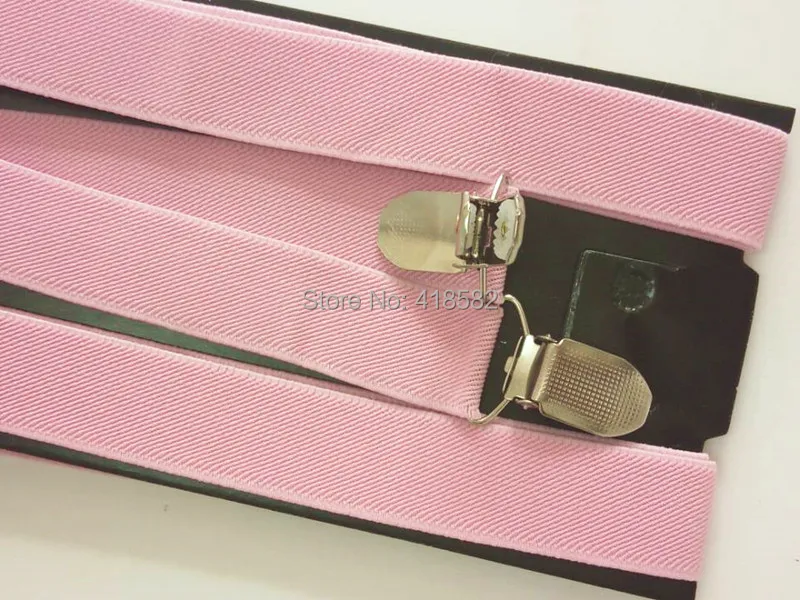 Tirantes ajustables para boda para hombre y mujer, tirantes con 4 clips en 4 tamaños, color rosa, BD002-Light