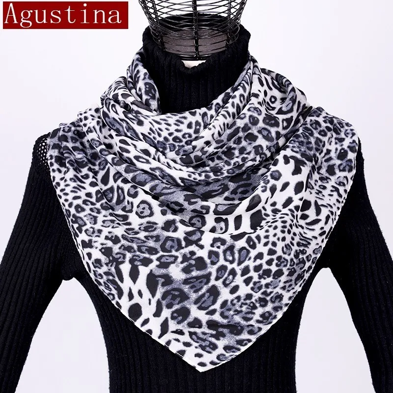 Chiffon scarf shawl leopard print women fashion hijab winter luipaard sjaal schal autumn long scarfs poncho luxury ladies hijab