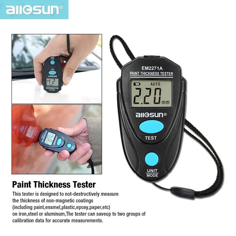 100% Original Handheld Painting Thickness Gauge Automotive Coating Thick Tester Portable Tool Better Than em2271 All-sun EM2271A