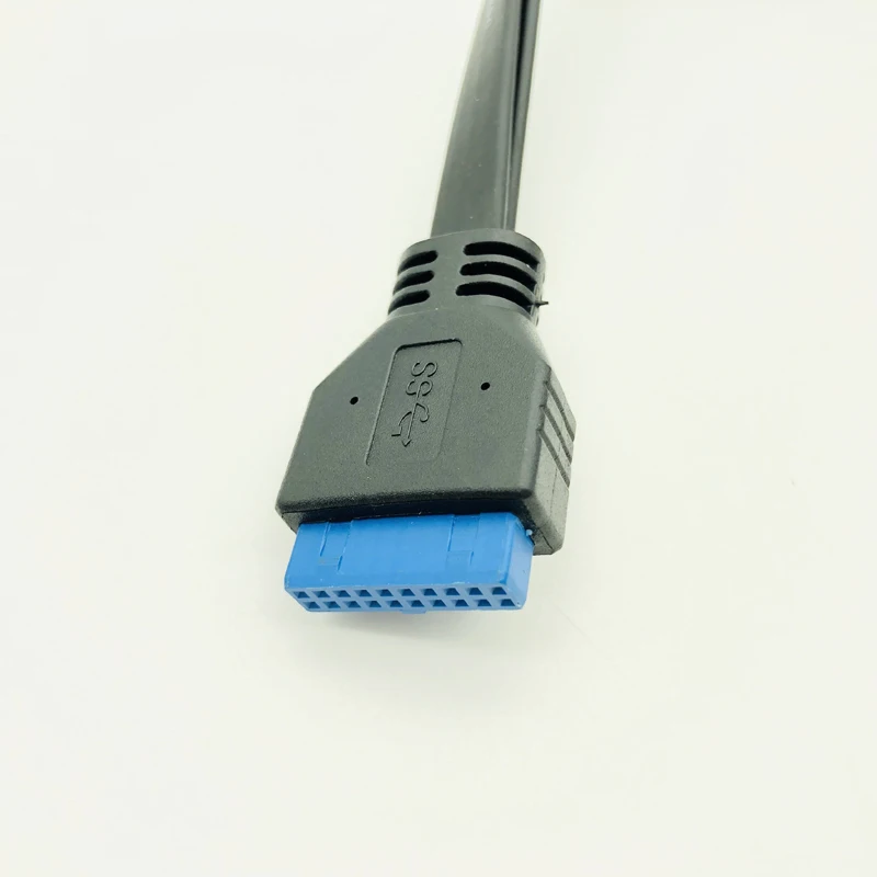 H1111Z Connettore USB 3.0 Montaggio A Pannello Dual Port USB 3.0 Femmina A Vite Montaggio A Pannello per Scheda Madre 20 Spille Intestazione Piatto cavo del Cavo NUOVO