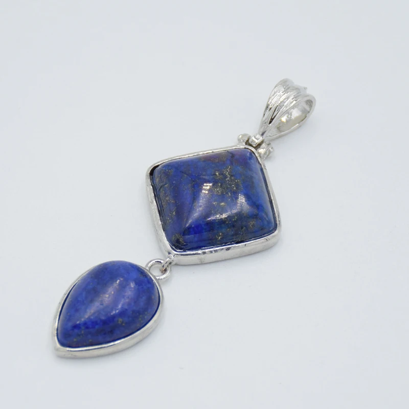 Women Fashion Jewelry Water Drop Rhombus Pendant for Necklace Natural Amethysts Tiger Eye Stone Pendants