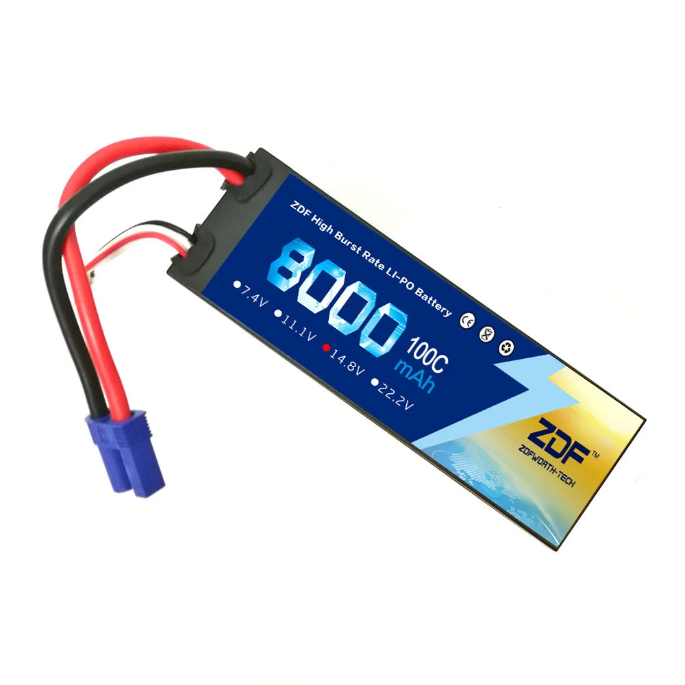 ZDF nowy oryginalny 4S 14.8V 8000mah 100C max 200C twarda obudowa bateria lipo z wtyczką EC5 XT60 XT90 do samochodu wyścigowego RC samolot ciężarówki