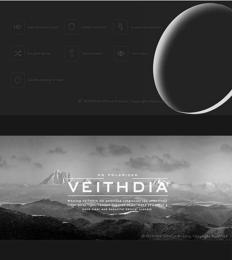 VEITHDIA Herren-Sonnenbrille für den Außenbereich, polarisiert, UV400-Linse, rechteckig, randlos, zum Fahren, Angeln, Sonnenbrille, Sportbrille für Männer, 6535 – Detail 13