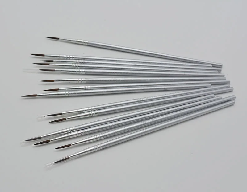 10 Pcs/set Nylon Hair Silver Rod Hook Line Pen Painting Brush Children DIY Art Supplies Art Stationery Watercolor Painting Pen