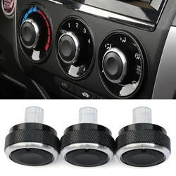 3pcs/set Aluminum Alloy Air Conditioning Knob AC Knob Heat Control Switch Button Knob For Honda City 2009-2013 Car Styling