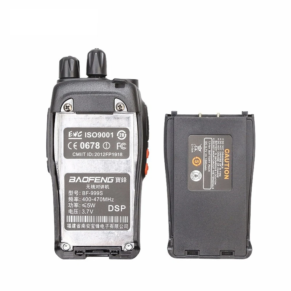 Baofeng 999s Walkie Talkie 16CH UHF 400-470MHz Ham Radio HF Transceiver Portable 2 Way Radio Handy Hunting Communicator