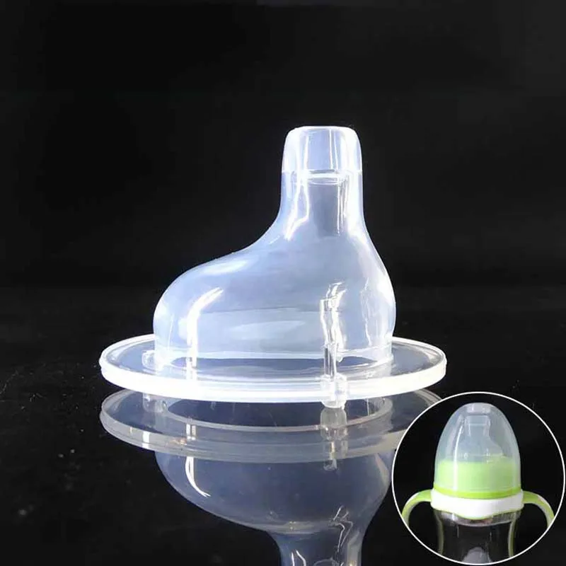 2 uds Gel de silicona boca ancha bebé niño mordedor cuidado leche biberón chupete tetina pico de pato boca pezón