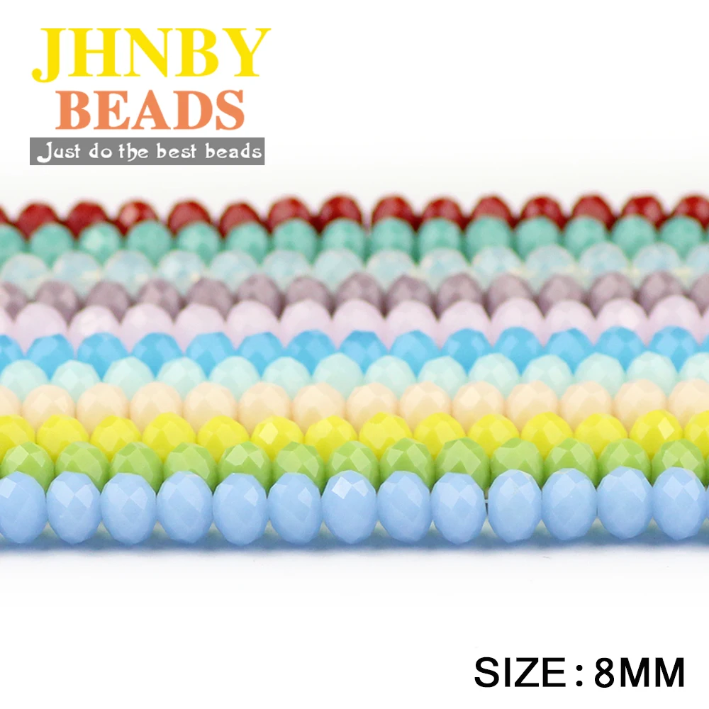 JHNBY Flat Round Faceted Austrian crystal beads ball 8x6mm 30pcs Ceramic color Loose beads jewelry making bracelets necklace DIY