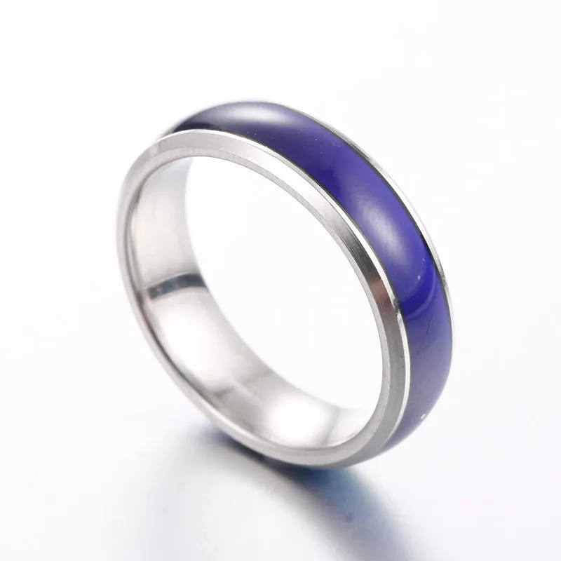 Rivets Ring NEW Punk 3 Rivet Stainless Steel Couple Rings Perceived Temperature Mood Discolor Stainless Steel Rings 20020