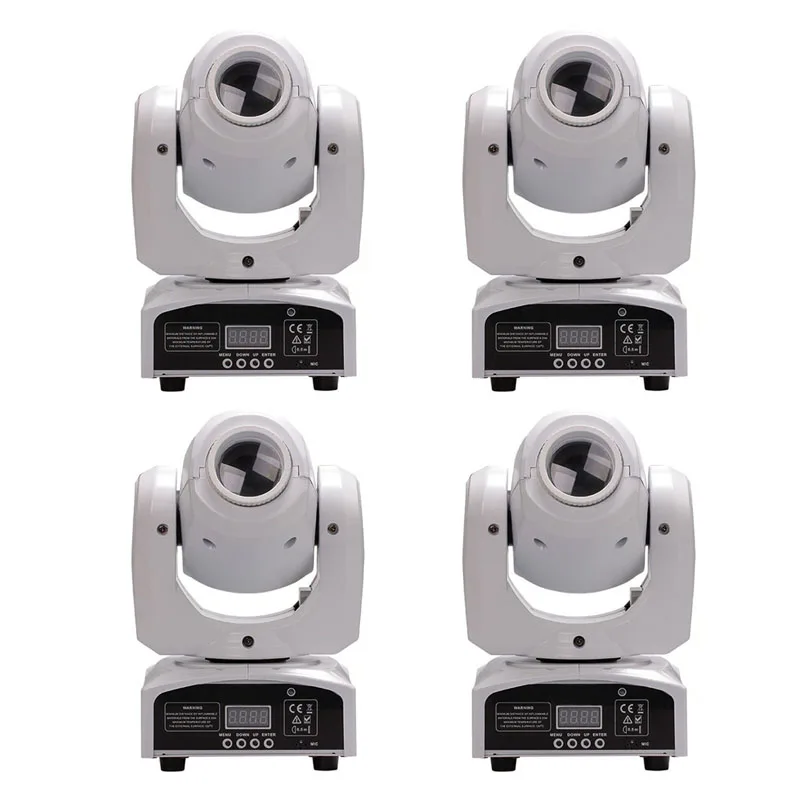 4 Pieces White Outer Skin High Quality LED Gobo Spot Lights 30W Mini Moving Head Professional DMX 9/11channels Party Stage Light