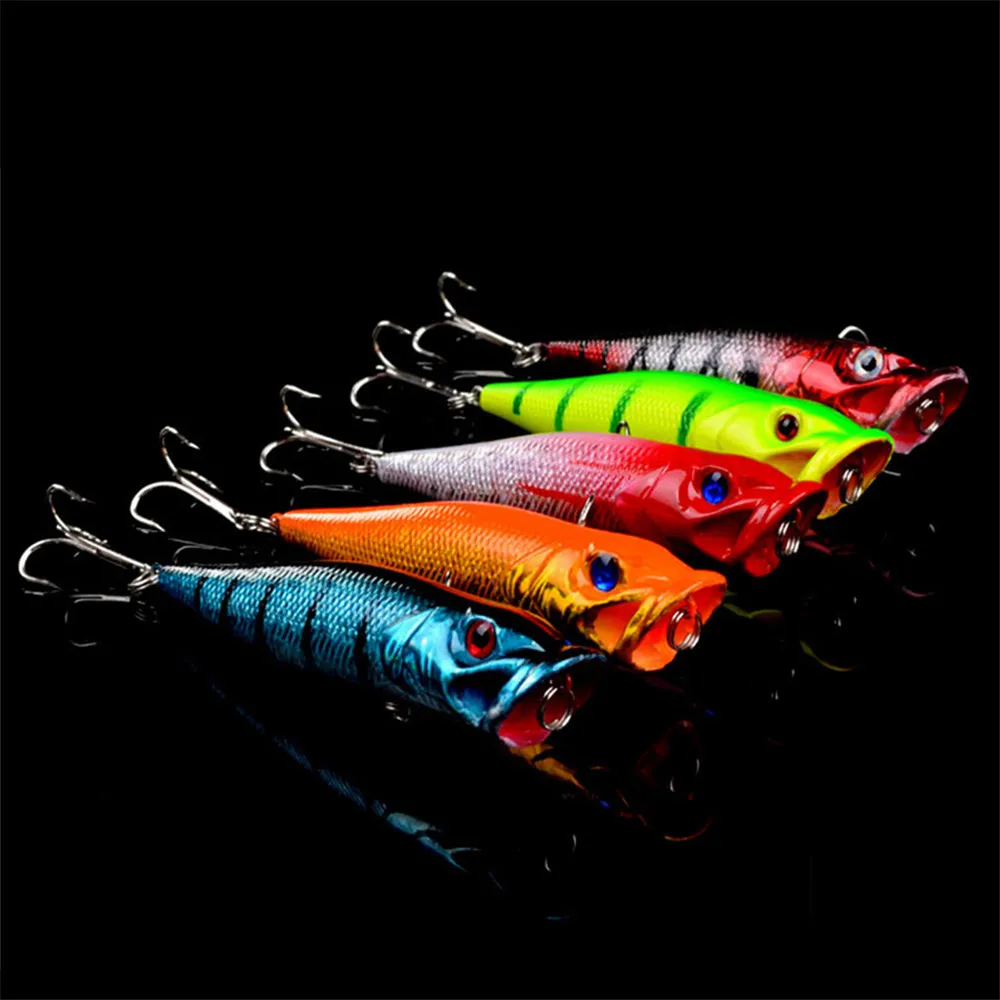 LINGYUE New Arrival 48pcs/lot Fishing Lures Artificial Make Plastic Crankbait Wobblers Fishing With Treble Hooks Tackle H-T72