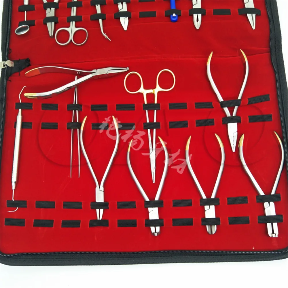 Dental Orthodontics Instruments Set Ring Retractable Bracket Locator Subalong Pliers