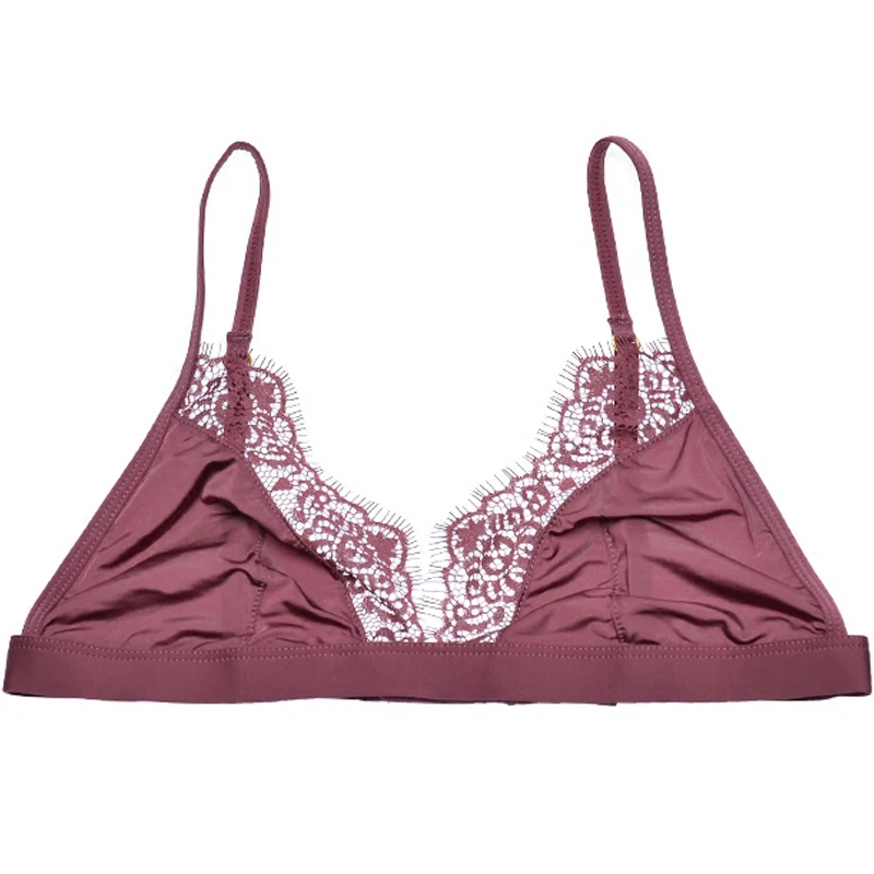 

Fashion ultra-thin bra sexy deep V-neck lace single breasted comfortable summer women's underwear